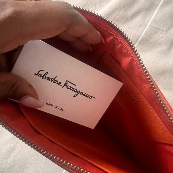 FERRAGAMO
Gancini Bit Clutch Bag In Orange - Picture 6 of 6